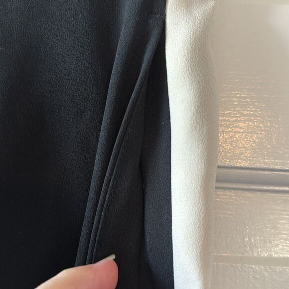 Aritzia Babaton Black Ankle Jogger Pants White Racing Stripe Tapered Size 6 - Picture 4 of 12